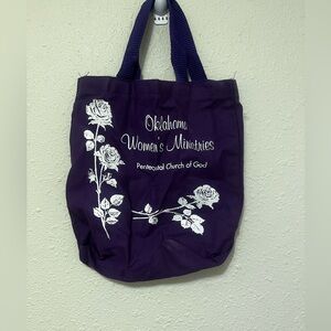 Elegant Mini Purple Tote with Floral Design